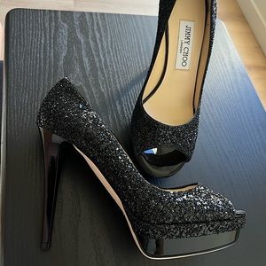 Jimmy Choo,size 38/7.5 ,black color with crystals , NEW